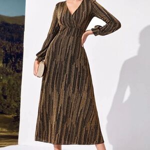 Elegant Black and Gold Women's Dress